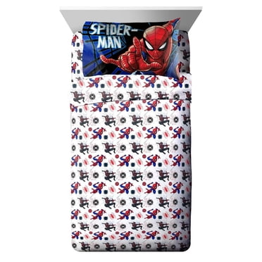 Marvel Spider-Man Ensemble de Draps 3-Pièces pour Lit 1 Place, 100 % Polyester Pour Enfants