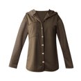 thumbnail image 5 of Swstbby Soldes d'Automne! Hauts d'Automne pour Femmes Grande Taille, Chandail à Capuchon à Manches Longues Patchwork Contrasté Décontracté Café L, 5 of 5