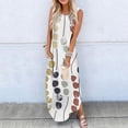 thumbnail image 1 of Lenago Robes Maxi Grande Taille pour Femmes 2023 Robe Longue Sans Manches à Col Rond Imprimée pour Femmes Robes d'Été de Plage en Liquidation, 1 of 5
