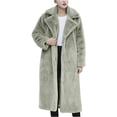 thumbnail image 2 of LOVZFMLL Jackets for Women's Button Pockets Bandage Solid Color Long Sleeve Loose Coat Medium Length Coat, 2 of 6
