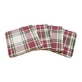 thumbnail image 4 of Holiday Time Cranberry Spice Collection Festive Red Green Plaid Square Cork Coasters, Table Protector Pad, 4" x 4", 4-Pack, 4 of 7