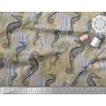 thumbnail image 2 of Soimoi Polyester Crepe Fabric Texture & Sea Horse Ocean Print Fabric by Yard 52 Inch Wide, 2 of 3