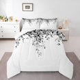 thumbnail image 2 of Erosebridal Eucalyptus Leaf Bedding Queen Comforter Set, Black Down Comforter, Spring Plant Decor, Ultra Soft 3 Pieces, 2 of 8