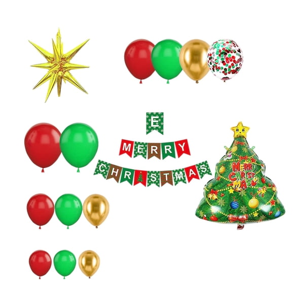 Yhmxh Kit d'Arche de Ballons de Noël 89 Pcs Guirlande de Ballons de Noël Arche Ballons en Aluminium de Confettis Ballons en Feuille Décorations de Noël Extérieures Fournitures pour Fête de Noël Cadeaux de Noël