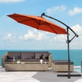 thumbnail image 4 of Costway 10FT Patio Offset Umbrella Solar LED 360degrees Rotation Orange, 4 of 10