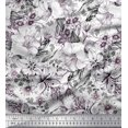 thumbnail image 1 of Soimoi Velvet Fabric Leaves & Flower Floral Printed Fabric 1 Yard 58 Inch Wide, 1 of 3