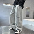 thumbnail image 2 of Boys Pants,Casual Fall Regular Solid Color Sports Loose Wide Leg Sweatpants,Wide Leg Pants, 2 of 9