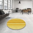 thumbnail image 4 of Ahgly Company Tapis d'Intérieur Lavable en Machine Carré Jaune Transitionnel, 3 Pieds Carré, 4 of 7