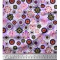 thumbnail image 1 of Soimoi Moss Georgette Fabric Mandala Kaleidoscope Printed Fabric 1 Yard 42 Inch Wide, 1 of 3