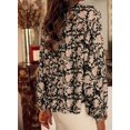 thumbnail image 3 of ORUYROP Blouses Décontractées Boho à Imprimé Floral Col en V Manches Longues Amples pour Femmes, 3 of 7