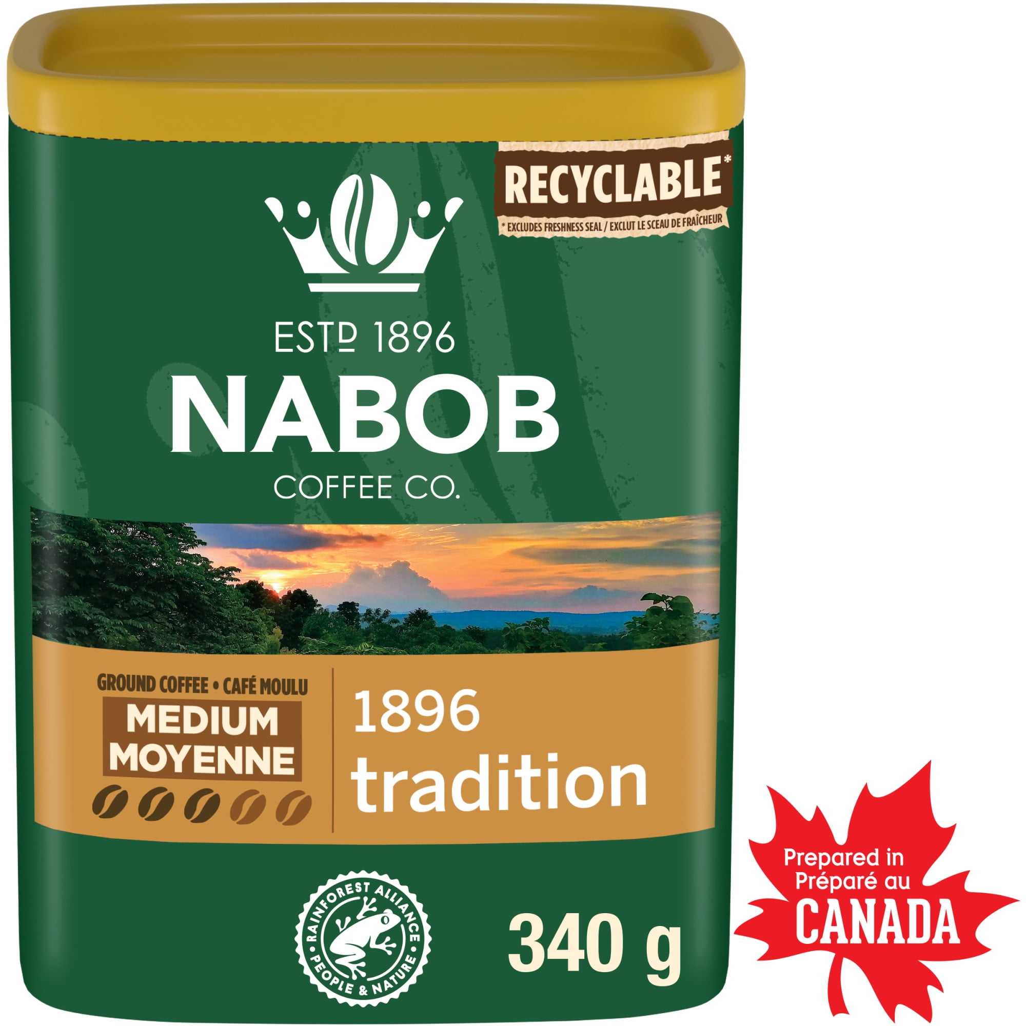 Nabob Medium Roast 1896 Tradition Ground Coffee, 340g Canister