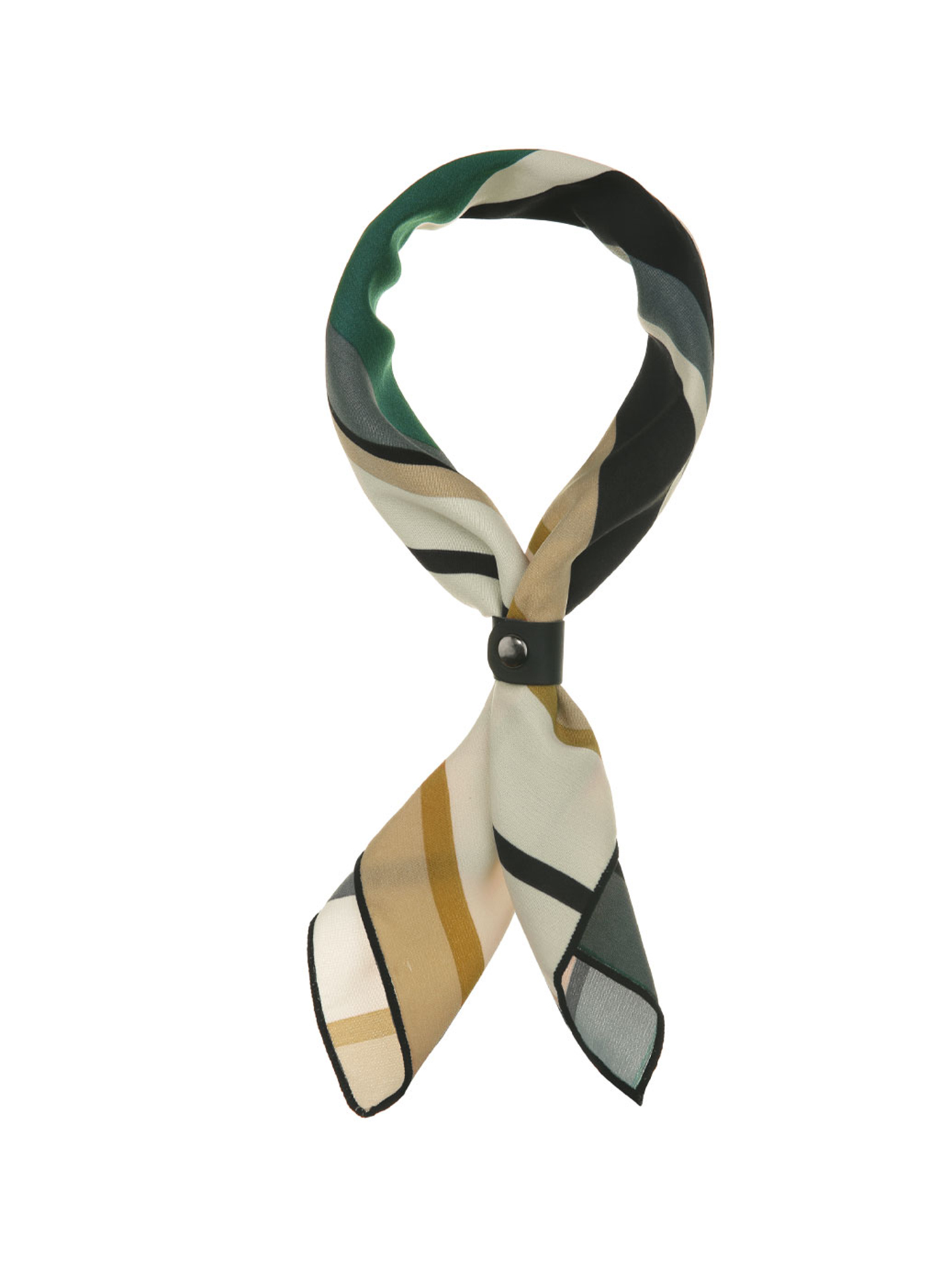 INSPIRE CHIC Foulards Carrés à Imprimé Rayé d'Halloween pour Femmes Foulard de Tête Fichu Vert avec Boucle