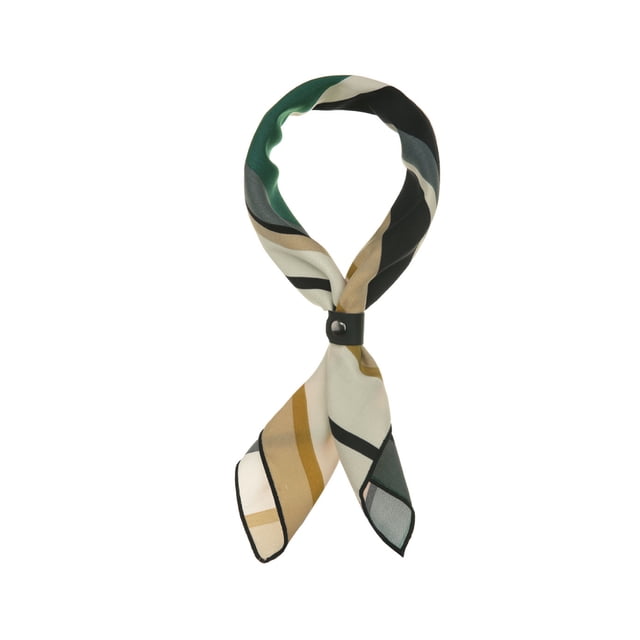 INSPIRE CHIC Foulards Carrés à Imprimé Rayé d'Halloween pour Femmes Foulard de Tête Fichu Vert avec Boucle