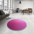 thumbnail image 4 of Ahgly Company Tapis Rond Lavable en Machine Intérieur Transitionnel Rose Profond, 5 Pieds Rond, 4 of 7