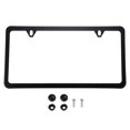 thumbnail image 1 of Unique Bargains 1pcs License Plate Frame Metal Stainless Steel Front Rear Car Tag Cover Frames with Screws Bolts Black, 1 of 6