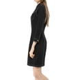 thumbnail image 3 of INSPIRE CHIC Robe-Chemise en Denim pour Femme, Manches 3/4, Mini Robe Chemise en Jean à Boutons, TG, Noir, 3 of 8