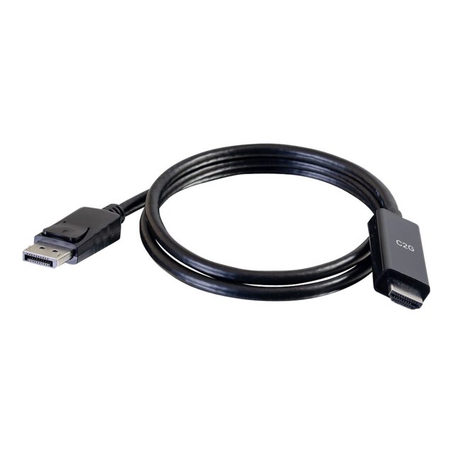 C2G 10ft DisplayPort to HDMI Cable - DP to HDMI Adapter Cable - DisplayPort 1.2 HDMI 2.0 - 4K 60Hz - M/M - Adapter cable - DisplayPort male to HDMI male - 10 ft - black - active, 4K support