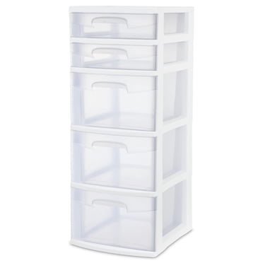 Sterilite 5 Drawer White Tower