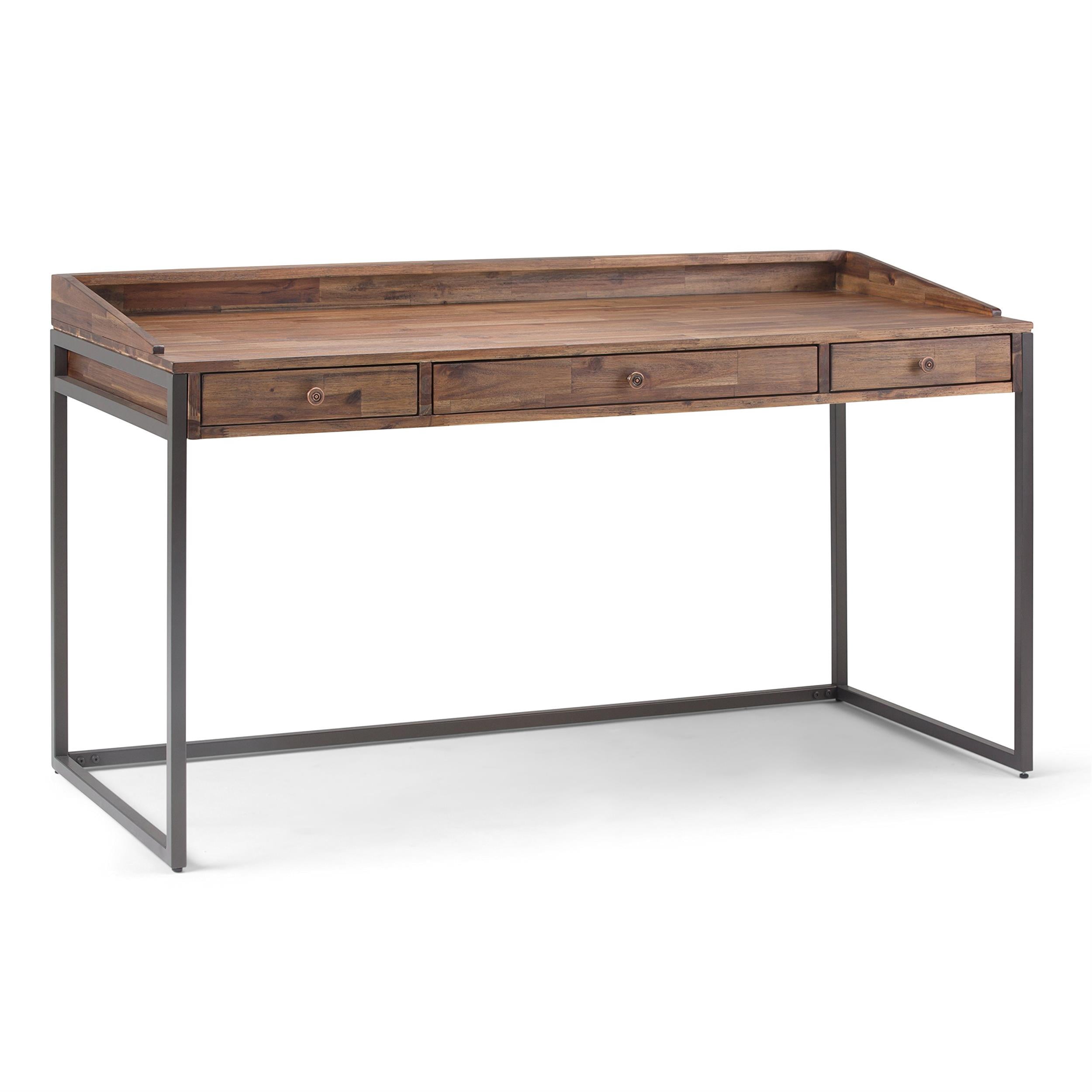 Allora Computer Desk in Rustic Natural Aged Brown