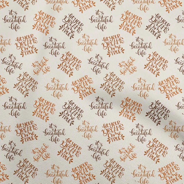 oneOone Cotton Poplin Light Yellow Fabric Text Sewing Material Print Fabric By The Yard 56 Inch Wide