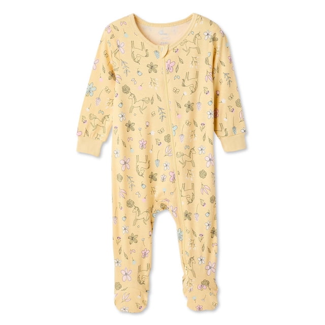 George Baby Girls' Two-Way Zip Printed Sleeper