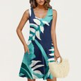 thumbnail image 1 of Ovzne Robes pour Femmes 2025 Robe de Plage Robe Décontractée et à la Mode pour Femmes Imprimée Col Rond Sans Manches avec Poche Robe Courte Décontractée Robe pour Femmes Imprimée Liquidation, 1 of 7