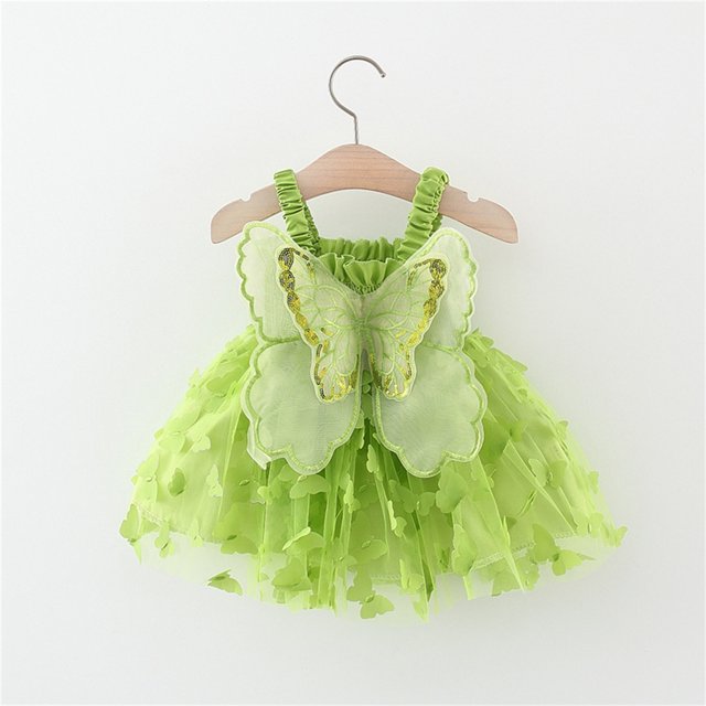 EGNMCR Robe Sans Manches Col Rond pour Tout-Petits Enfants Filles Mignonne Été Maille Couleur Unie Imprimé Nœud Bretelles Robe Jupe Robe Fille