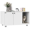 thumbnail image 1 of PawHut Cat Litter Box Enclosure for Indoor with Scratching Pad White, 1 of 10