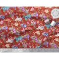 thumbnail image 2 of Soimoi Silk Fabric Leaves, & Rose Floral Print Fabric by Yard 42 Inch Wide, 2 of 3