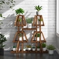 thumbnail image 2 of Gymax 5-Tier Wood Plant Stand 10 Pots Plant Display Rack Tall Corner Plant Organizer, 2 of 10