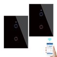 thumbnail image 1 of 2-Way Wi-Fi Smart Switch Light Switch Voice Control, Remote Control, Touch Control Compatible with Alexa Google Home Schedule, Timer, Countdown Needs Neutral Wire No Hub Required 95-250V, 1 of 8