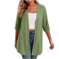 thumbnail image 1 of Timegard Cardigans for Women 1/2 Sleeve Open Front Lightweight Solid Color Casual Loose Jacket Tops, 1 of 7