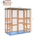 thumbnail image 3 of PawHut Grande Cage Extérieure en Bois pour Chat Orange, 3 of 10