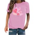 thumbnail image 2 of Pisexur Valentines Day T-shirt Top T-shirt à Manches Courtes Imprimé Amour pour la Saint-Valentin pour Femmes, 2 of 4