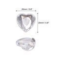 thumbnail image 2 of Unique Bargains 40 Pcs Acrylic Flat Back Rhinestones 20mm/0.8 Inch Heart Artificial Gemstone for Crafts Jewelry Making White, 2 of 7