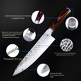 thumbnail image 3 of Professional Kitchen Knives, 3PC Chef Knife Set Sharp Knives for Kitchen High Carbon Stainless Steel Hammered Blade, Japanese Cooking Knife, 3 of 7