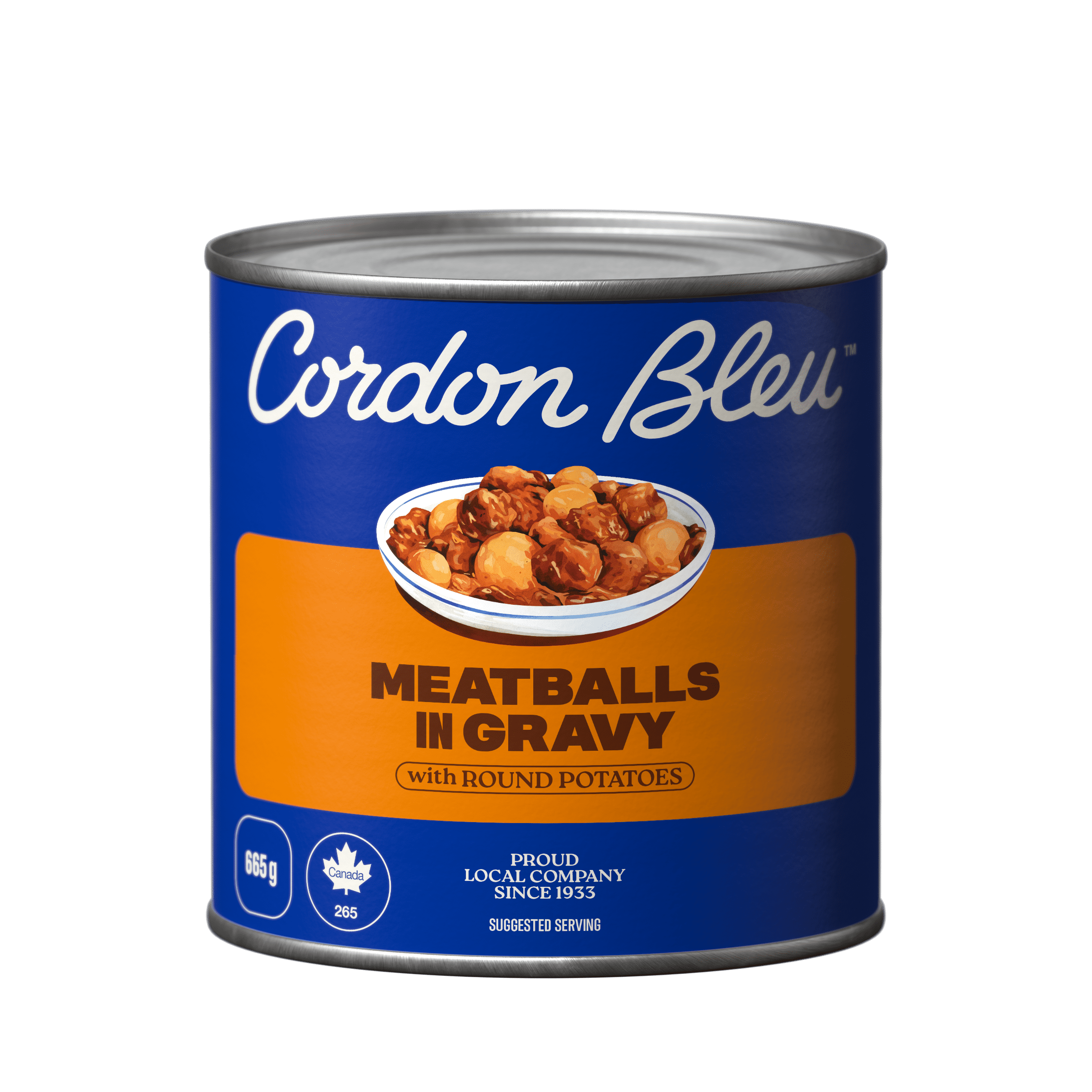 Cordon Bleu Meatballs in Gravy with Round Potatoes, 665 g Can
