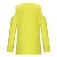thumbnail image 5 of Yuyuzo Womens Tunic Tops Cold Shoulder Long Sleeve Shirts Loose Solid Color Lightweight Tee Tops, 5 of 5