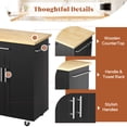thumbnail image 2 of Walsunny Kitchen Island Table Stand with Storage on Wheels,Rolling Kitchen Cart Storage Cabinet with Drawer,Black, 2 of 8