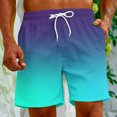 thumbnail image 2 of FAIWAD Mens Gradient Shorts Quick Dry Elastic Waist Beach Shorts Workout Sports Lightweight Sweatpant, 2 of 9