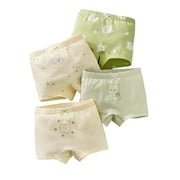 Zanarzt Baby Toddler Potty Training Pants Children's Shorts Girls' Underwear Cartoon Print Children's Underwear 4PCS Green,5-6 Years