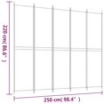thumbnail image 4 of vidaXL 5-Panel Room Divider White 250x220 cm Fabric, 4 of 5