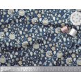 thumbnail image 3 of Soimoi Rayon Fabric Leaves & Floral Block Printed Fabric 1 Yard 56 Inch Wide, 3 of 3