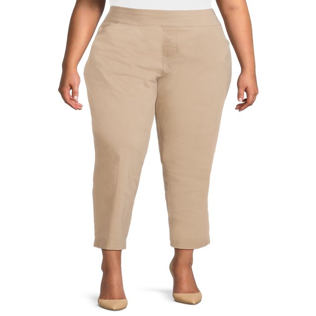 CHUANK Women‘s Plus Size Slim Leg Dress Pant