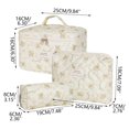 thumbnail image 3 of ZZkhGO Large Capacity Partitioned Storage Bag, Polyester Quilted Travel Organizer, Vintage Floral Makeup Pouch Set with 3 Sizes for Business Trips, 3 of 7