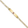 thumbnail image 1 of Bracelet ID Figaro Émail Rouge Médical en Or Jaune 14K, 1 of 3