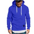 thumbnail image 1 of Jalioing Men's Fall Winter Hoodies Long Sleeve Drawstring Sweatshirts Casual Solid Color Pocket Pullover Tops, 1 of 5