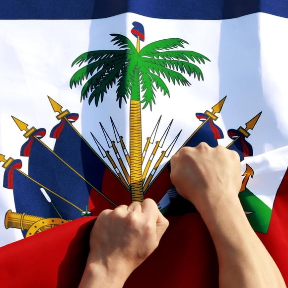 Anley Rip-Proof Double Face 3 Plis Drapeau d'Haïti 3 X 5 Pieds - les Drapeaux Nationaux Haïtiens les Plus Résistants et les Plus Durables 3 X 5 Pi