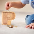 thumbnail image 4 of WRKEKC Clearance Personalized Wooden Name Money Box Wooden Deposit Box Twenty Six English Letters, 4 of 5