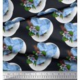 thumbnail image 2 of Soimoi Polyester Crepe Fabric Tropical Flower & Heart Print Fabric by The Yard 42 Inch Wide, 2 of 3